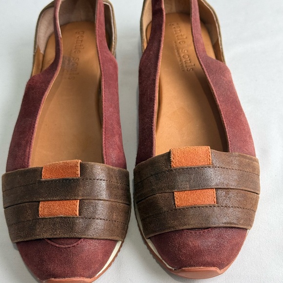 Gentle  Souls  by Kenneth Cole Leather Suede Luca Strap Size 8.5 Dark Maroon - Picture 2 of 14